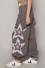 Load image into Gallery viewer, POL Star Patched Joggers in Dusty Grey
