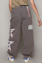 Load image into Gallery viewer, POL Star Patched Joggers in Dusty Grey
