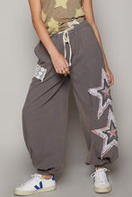 Load image into Gallery viewer, POL Star Patched Joggers in Dusty Grey
