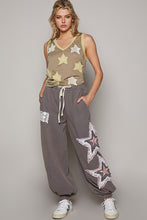 Load image into Gallery viewer, POL Star Patched Joggers in Dusty Grey
