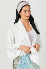 Load image into Gallery viewer, Mystree Open Front Tie Closure Textured Top in Off White
