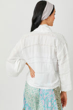 Load image into Gallery viewer, Mystree Open Front Tie Closure Textured Top in Off White
