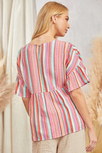 Load image into Gallery viewer, Savanna Jane Multi-Color Striped Pattern Top Shirts &amp; Tops Savanna Jane   
