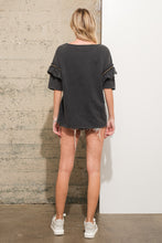 Load image into Gallery viewer, Blue B Loose Dolman Top with Stud Details in Black
