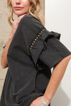 Load image into Gallery viewer, Blue B Loose Dolman Top with Stud Details in Black
