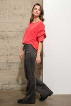 Load image into Gallery viewer, Blue B Loose Dolman Top with Stud Details in Red
