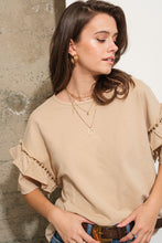 Load image into Gallery viewer, Blue B Loose Dolman Top with Stud Details in Tan
