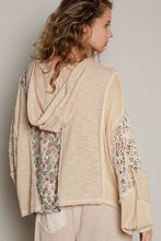 Load image into Gallery viewer, POL Oversized Mixed Print Hooded Top in Beige Shirts &amp; Tops POL Clothing   
