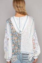 Load image into Gallery viewer, POL Oversized Mixed Print Hooded Top in Ivory Shirts &amp; Tops POL Clothing   
