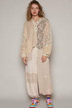 Load image into Gallery viewer, POL Oversized Mixed Print Hooded Top in Beige Shirts &amp; Tops POL Clothing   
