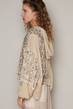 Load image into Gallery viewer, POL Oversized Mixed Print Hooded Top in Beige Shirts &amp; Tops POL Clothing   
