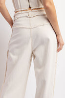 ee:some Stone Washed Distressed Straight Leg Pants in Oatmeal