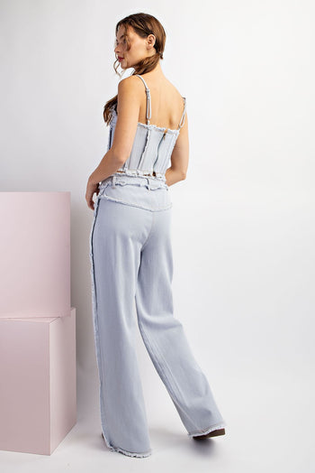 ee:some Stone Washed Distressed Straight Leg Pants in Denim