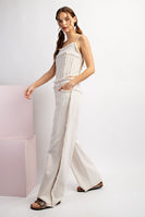 ee:some Stone Washed Distressed Straight Leg Pants in Oatmeal