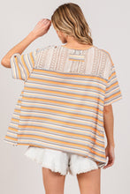 Load image into Gallery viewer, Sage+Fig Striped Top with Star Patch and Crochet Details in Multi Shirts &amp; Tops Sage+Fig   
