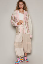 Load image into Gallery viewer, POL Mixed Material Hooded Top in Light Pink Multi Shirts &amp; Tops POL   
