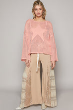 Load image into Gallery viewer, POL Open Knit Star Sweater in Peach Sweaters POL   
