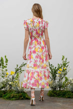 Load image into Gallery viewer, By the River Floral Print Midi Dress in Ivory Multi
