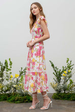 Load image into Gallery viewer, By the River Floral Print Midi Dress in Ivory Multi
