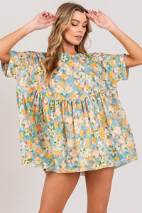 Sage+Fig Floral Print Babydoll Top in Multi Shirts & Tops Sage+Fig   