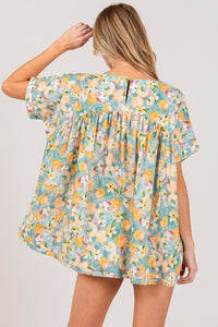 Sage+Fig Floral Print Babydoll Top in Multi Shirts & Tops Sage+Fig   