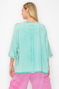 J.Her Quilted Star Patched Top in Mint Shirts & Tops J.Her   