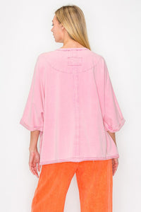 J.Her Quilted Star Patched Top in Pink Multi Shirts & Tops J.Her   
