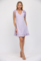 FATE Solid Color Casual Mini Dress in Lilac Breeze