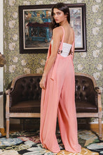 Load image into Gallery viewer, BucketList O-ring &amp; Strap Wide Leg Jumpsuit in Coral Jumpsuit Bucketlist   
