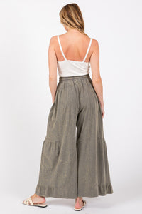 Sewn+Seen Mineral Washed Wide Leg Pants in Grey