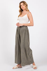 Sewn+Seen Mineral Washed Wide Leg Pants in Grey