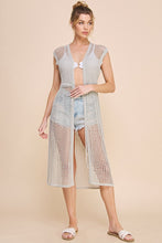 Load image into Gallery viewer, Allie Rose Open Weave Knitted Cardigan in Soft Grey Cardigan Allie Rose   

