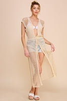 Allie Rose Open Weave Knitted Cardigan in Natural Cardigan Allie Rose   