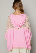 Load image into Gallery viewer, POL Oversized Peace Sign Patch Hooded Top in Pink/Blush Shirts &amp; Tops POL Clothing   
