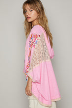 Load image into Gallery viewer, POL Oversized Peace Sign Patch Hooded Top in Pink/Blush Shirts &amp; Tops POL Clothing   
