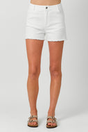Mystree Washed Denim Shorts in White