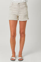 Mystree Washed Denim Shorts in Oatmeal