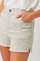 Mystree Washed Denim Shorts in Oatmeal