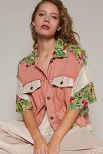 Load image into Gallery viewer, POL Oversized Half Sleeve Jacket in Guava Pink Multi Jacket POL Clothing   
