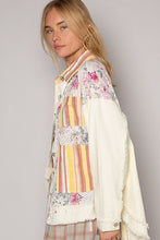 Load image into Gallery viewer, POL Oversized Contrasting Fabric Shacket in Cornsilk Multi
