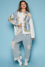Load image into Gallery viewer, POL Patchwork Print Shacket in Denim Multi
