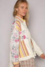 Load image into Gallery viewer, POL Oversized Contrasting Fabric Shacket in Cornsilk Multi
