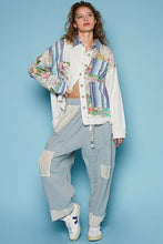 Load image into Gallery viewer, POL Oversized Contrasting Fabric Shacket in Ivory Multi
