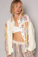 Load image into Gallery viewer, POL Oversized Contrasting Fabric Shacket in Cornsilk Multi
