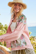 Load image into Gallery viewer, POL Oversized Contrasting Fabric Shacket in Powder Pink Multi
