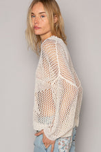 Load image into Gallery viewer, POL Open Knit Top with Knit Star Details in Natural Shirts &amp; Tops POL Clothing   
