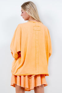 J.Her Quilted Star Patched Top in Soft Orange Shirts & Tops J.Her   