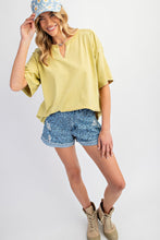 Load image into Gallery viewer, Easel Cotton Jersey Oversized Top in Green Tea Shirts &amp; Tops Easel   
