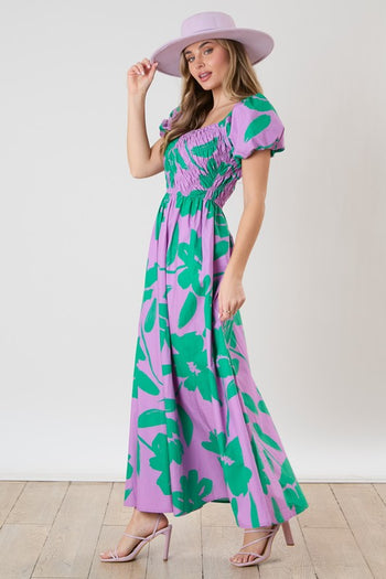 flower print maxi dress Tall Women's Floral | Tall Dresses and green floral print flows from a modified halter neckline into a princess seamed bodice Martinique Coral Floral Maxi Dress