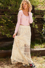 Load image into Gallery viewer, POL Long Crochet Flared Skirt in Natural Skirt POL Clothing   
